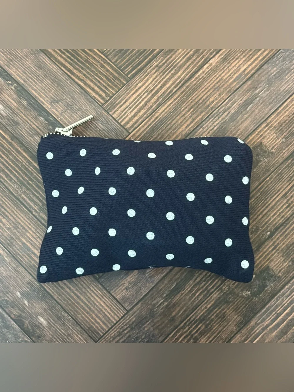 New Parke Claw Clip In Denim + White Polka Dot